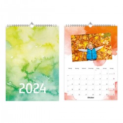 Fotokalender Bastelkalender Watercolor mit Feiertagen 2024