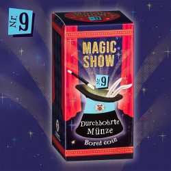 TRENDHAUS MAGIC SHOW Trick 9 Durchbohrte Münze Zylinder Zauber Zauberei Zauberer Marv