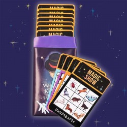 TRENDHAUS MAGIC SHOW Trick 12 Wahrsager Karten Zylinder Zauber Zauberei Zauberer Marv