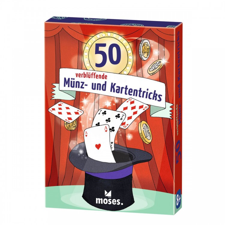 MOSES 50 Karten verblüffende Münz- und Kartentricks Zauberer