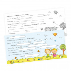 Verabredungsblock - DIN lang 50 Blatt - Spielen treffen - Einladung zum Spielen -  ideal für den Kindergarten