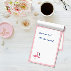 A6 Notizblock Flamingo rosa - 50 Blatt To do Liste Einkaufszettel Planer