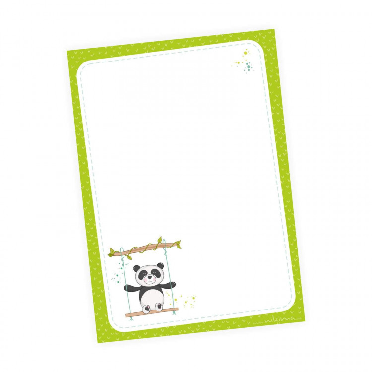 A6 Notizblock Panda Schaukel grün  - 50 Blatt To do Liste Einkaufszettel Planer