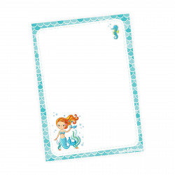 A6 Notizblock Meerjungfrau Seepferdchen blau - 50 Blatt to do Liste Einkaufszettel Planer Mädchen