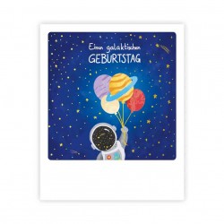 PICKMOTION kleine Postkarte einen galaktischen Geburtstag  Grußkarte