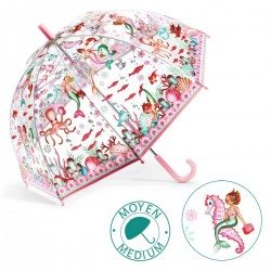 DJECO Regenschirm Meerjungfrau Mädchen transparent