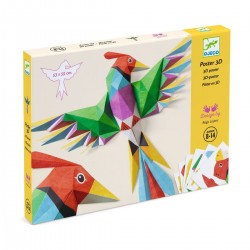 DJECO Papierkunst 3D Amazonie Vogel Papier basteln
