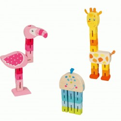GOKI Pocket Puzzle Giraffe, Flamingo oder Krake