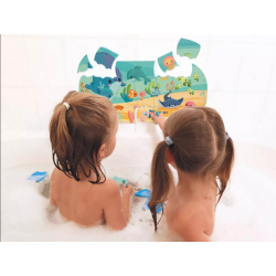 JANOD Badepuzzle Ozean für die Badewanne Puzzle mit Netz