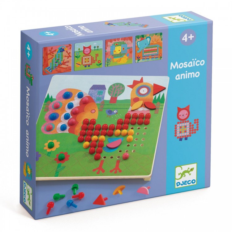 DJECO Lernspiel Mosaico Animo ab 3 Jahren Farben zuordnen