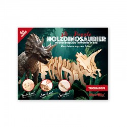 MAUDER VERLAG 3D Puzzle Dinosaurier aus Holz zum basteln und bemalen