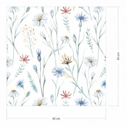 2 x 0,9 m selbstklebende Folie - Blumenwiese blau weiß (16,66 €/m²) Klebefolie Dekorfolie Möbelfolie