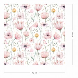 2 x 0,9 m selbstklebende Folie - Blumenwiese rosa (16,66 €/m²) Klebefolie Dekorfolie Möbelfolie