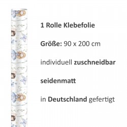 2 x 0,9 m selbstklebende Folie - Blumenwiese Feen (16,66 €/m²) Klebefolie Dekorfolie Möbelfolie