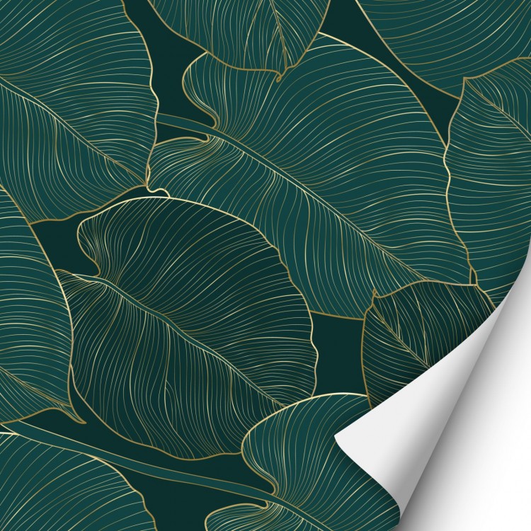 2 x 0,9 m selbstklebende Folie - Blätter Dschungel grün (16,66