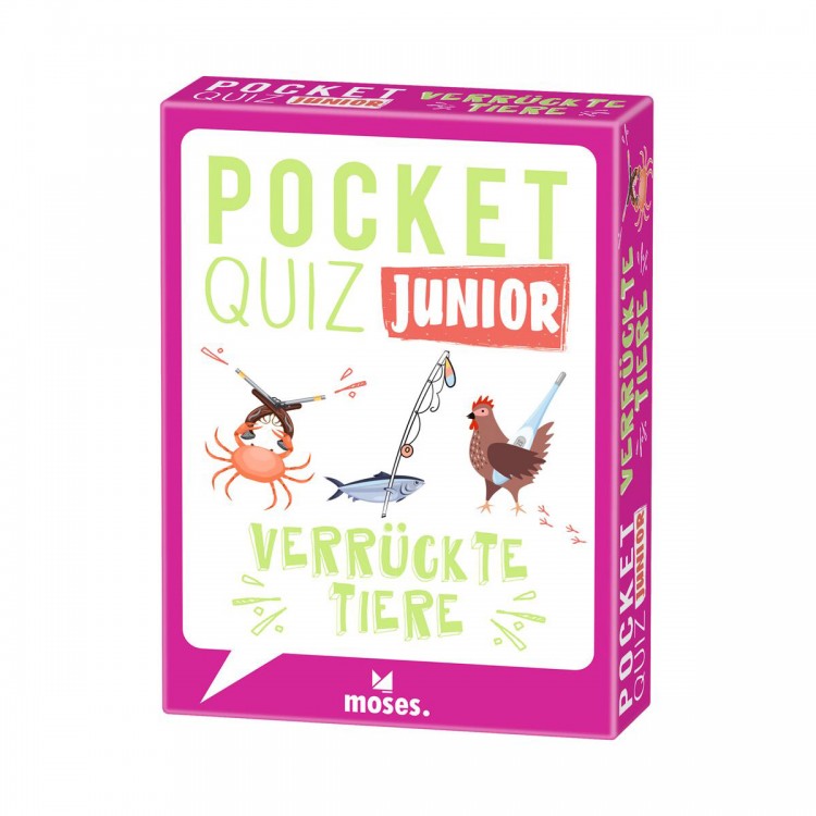 MOSES Pocket Quiz Junior - verrückte Tiere - 50 Karten