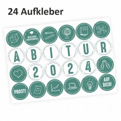 AUFKLEBER SET für Bierkasten - ABITUR 2024 - Bierkiste ABI Sticker Geschenk