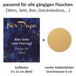 AUFKLEBER SET - für PAPA - Rubbelsticker Gold Vatertag Geschenk