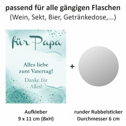 AUFKLEBER SET - für PAPA - Rubbelsticker Silber Vatertag Geschenk