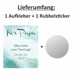AUFKLEBER SET - für PAPA - Rubbelsticker Silber Vatertag Geschenk