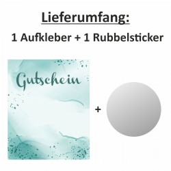 AUFKLEBER SET - Gutschein - Rubbelsticker Silber - zum selber beschriften