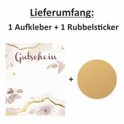 AUFKLEBER SET - Gutschein - Rubbelsticker Gold - zum selber beschriften