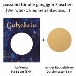 AUFKLEBER SET - Gutschein - Rubbelsticker Gold - zum selber beschriften