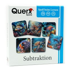 QUERX-SPIELE Mathe Lernspiel Subtraktion - Meerestiere - Memo 2. Klasse