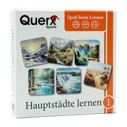 QUERX-SPIELE Geographie Lernspiel 54 Hauptstädte lernen Variante 1