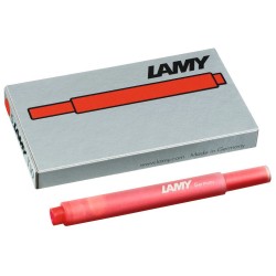 LAMY 5 Tinten Patronen T10 rot löschbar für Lamy Füllhalter (St. 0,42 €)