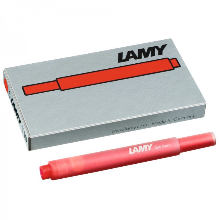 LAMY 5 Tinten Patronen T10 rot löschbar für Lamy Füllhalter (St. 0,42 €)