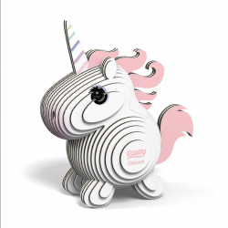 EUGY 3D Bastelset Einhorn rosa - einzigartige 3D Tierfigur