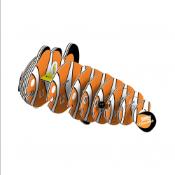EUGY 3D Bastelset Clownfisch - einzigartige 3D Tierfigur