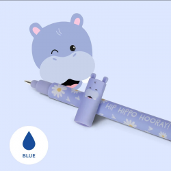 LEGAMI löschbarer Gelstift Nilpferd - Tinte blau - Erasable Pen HIPPO