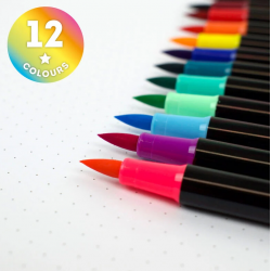 LEGAMI Set mit 12 Pinselstiften - Brush Markers Pinselspitze