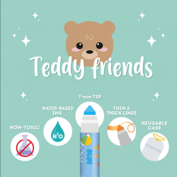 LEGAMI Set 12 Filzstifte - Teddy Friends Fasermaler