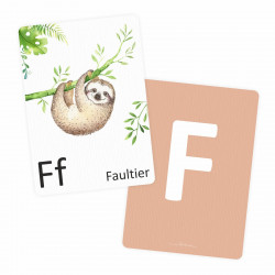 Buchstabenkarte - F wie Faultier