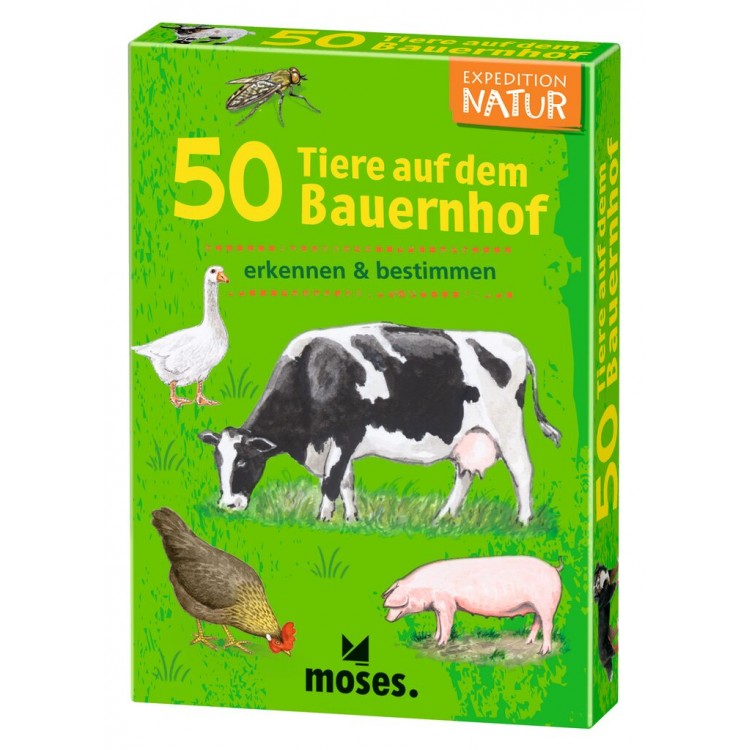 MOSES 50 Tiere auf dem Bauernhof - 50 Karten mit Quizfragen