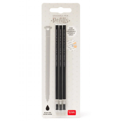 LEGAMI 3 Ersatzminen schwarz für löschbaren Gelstift - Erasable Pen