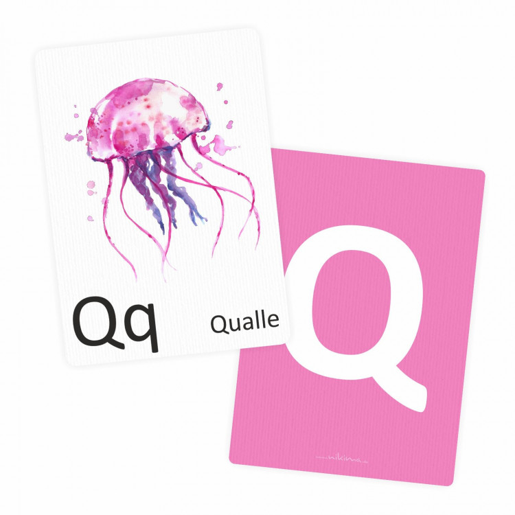 Buchstabenkarte - Q wie Qualle