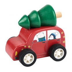 MOSES Holz Weihnachtsflitzer Auto mit Rückziehmotor