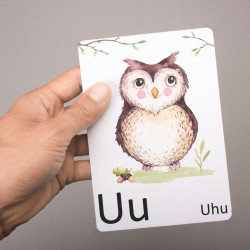 Buchstabenkarte - U wie Uhu