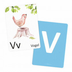 Buchstabenkarte - V wie Vogel