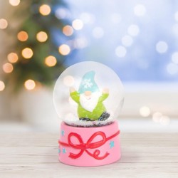 TRENDHAUS Glitzerkugeln Wichtel 4,5cm hoch Schneekugel