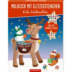 CS Malblock mit Glitzersteinchen - Frohe Weihnachten 48 Seiten