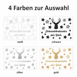 AUFKLEBER - Adventskalender für Dich - to go Weihnachten Sticker Sterne