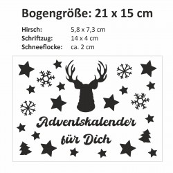 AUFKLEBER - Adventskalender für Dich - to go Weihnachten Sticker Sterne