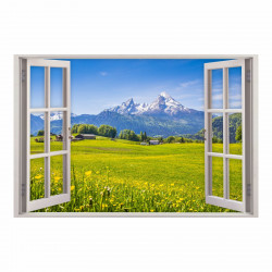 151 Wandtattoo Fenster - Alpen Berge