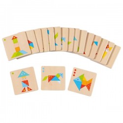 GOKI bunte Tangram Welt aus Holz Logikspiel Denkspiel