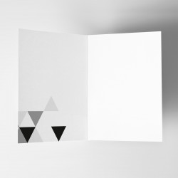 5 Klapp-Einladungskarten Dreiecke Glitzer inkl. 5 weißen Briefumschlägen